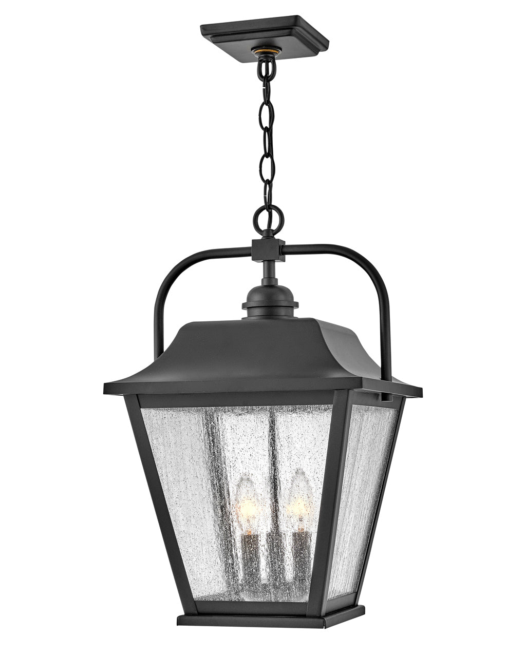 OUTDOOR KINGSTON Hanging Lantern Outdoor Hanging Lights Hinkley Black 12.0x12.0x19.75