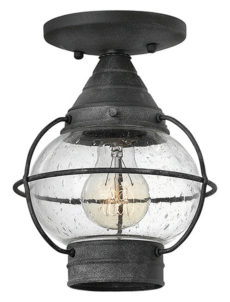 OUTDOOR CAPE COD Convertible Flush Mount Outdoor Wall Lights Hinkley Aged Zinc 7.0x7.0x9.0