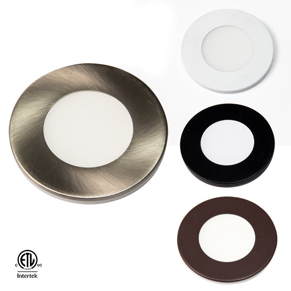 GM Lighting 12VDC Surface/Recess Mount LED Slim Puck Under Cabinet Lighting GM Lighting White 2700K