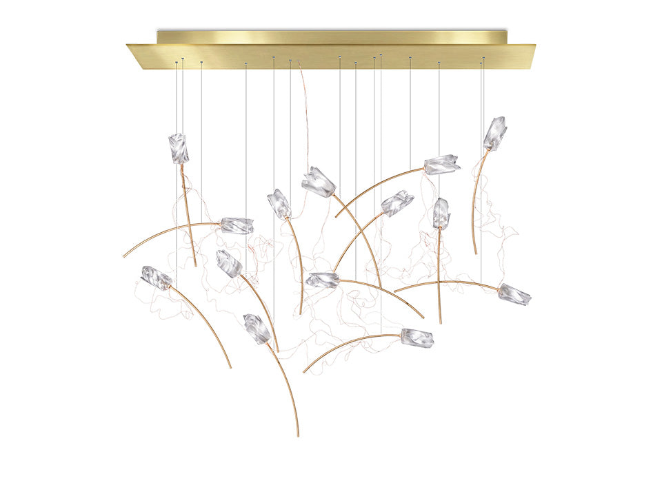 SLAMP TULIP 14 LINEAR SUSPENSION Pendants Slamp PRISMA/BRASS