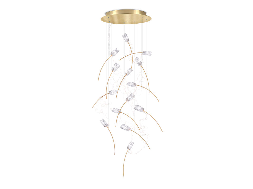 SLAMP TULIP 14 ROUND SUSPENSION Pendants Slamp PRISMA/BRASS