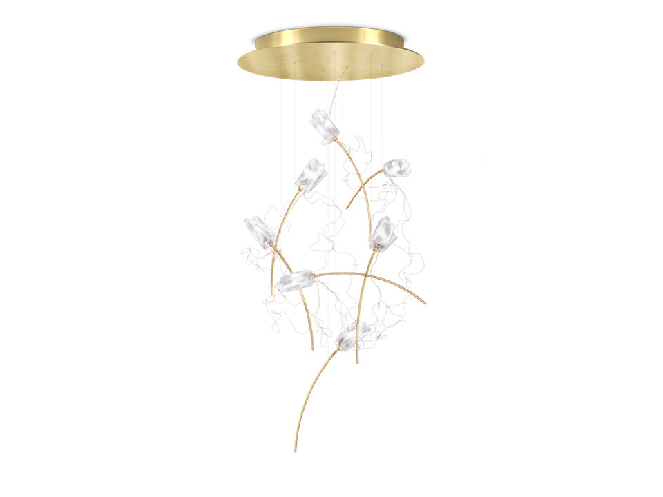 SLAMP TULIP 7 LINEAR SUSPENSION Pendants Slamp PRISMA/BRASS