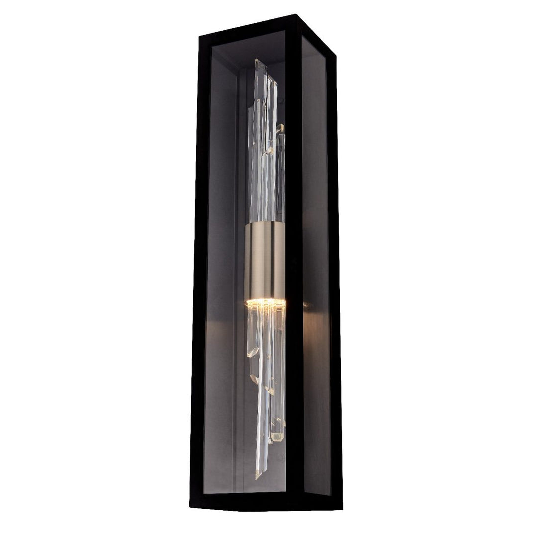 Allegri Lucca Esterno 30 in Black Fluorocarbon Outdoor Wall Sconce Outdoor Wall Lights Allegri Matte Black with Brushed champagne gold