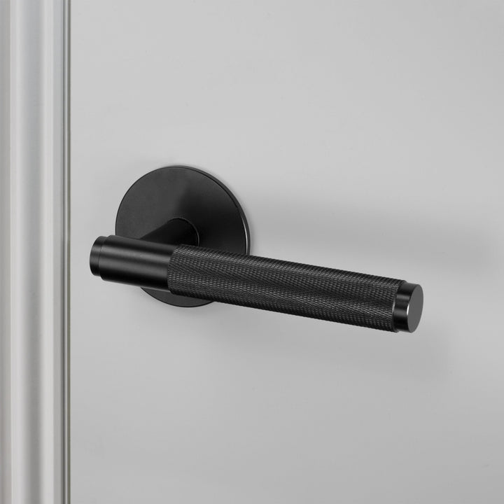 Buster + Punch Conventional Door Handle, Cross Design - PASSAGE TYPE Door Hardware Buster + Punch Black