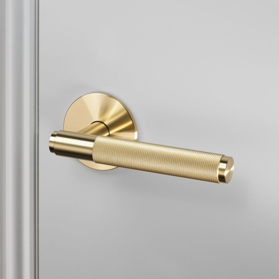 Buster + Punch Conventional Door Handle, Cross Design - PASSAGE TYPE Door Hardware Buster + Punch Brass