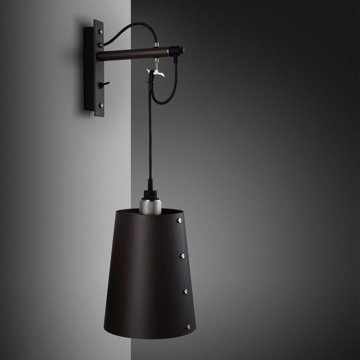 Buster + Punch Hooked Wall Sconce Wall Sconces Buster + Punch Graphite/Steel & Graphite Shade Large