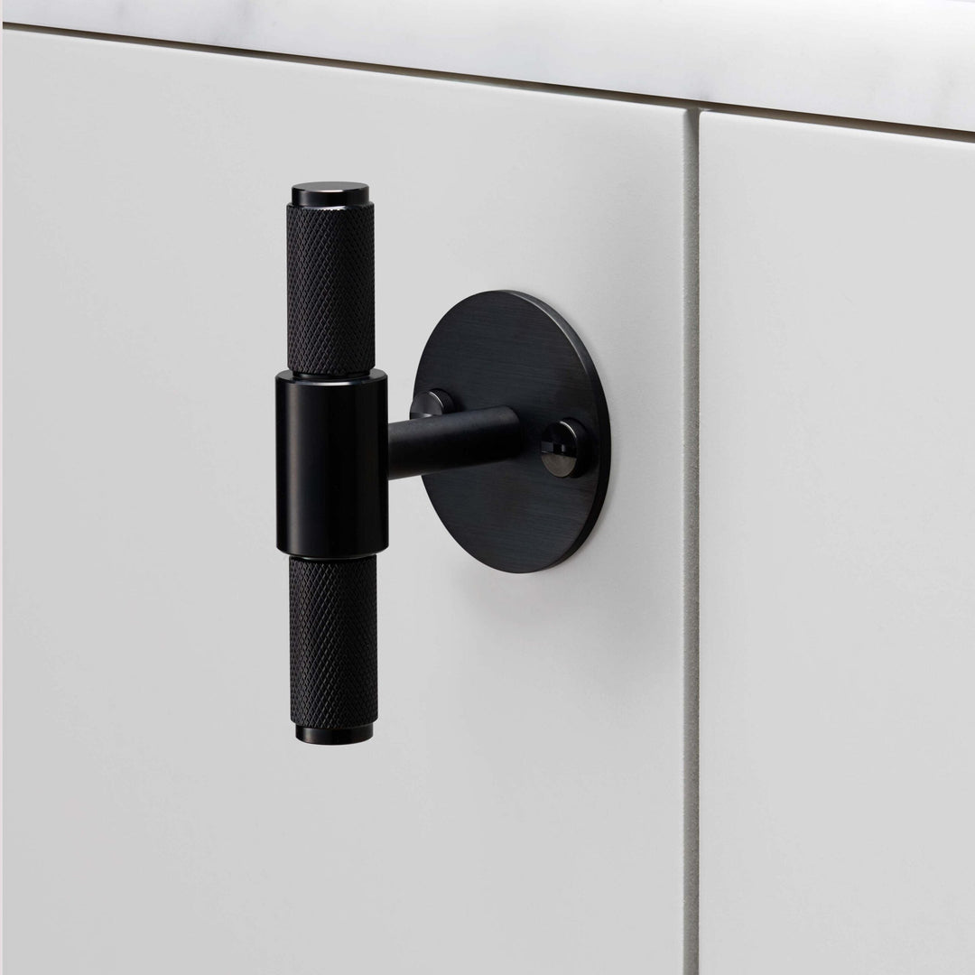 Buster + Punch Cross Design T-Bar with backplate Cabinet Hardware Buster + Punch Black