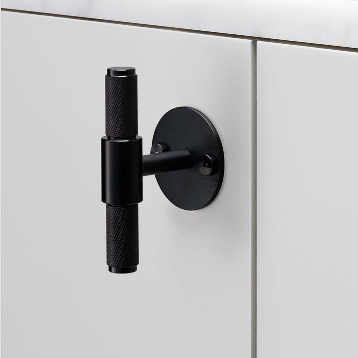 Buster + Punch Cross Design T-Bar with backplate Cabinet Hardware Buster + Punch Black