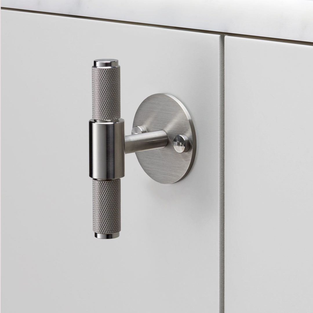 Buster + Punch Cross Design T-Bar with backplate Cabinet Hardware Buster + Punch Steel