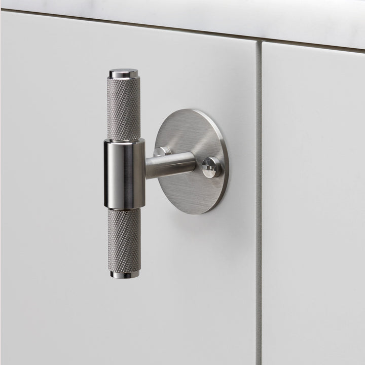 Buster + Punch Cross Design T-Bar with backplate Cabinet Hardware Buster + Punch Steel