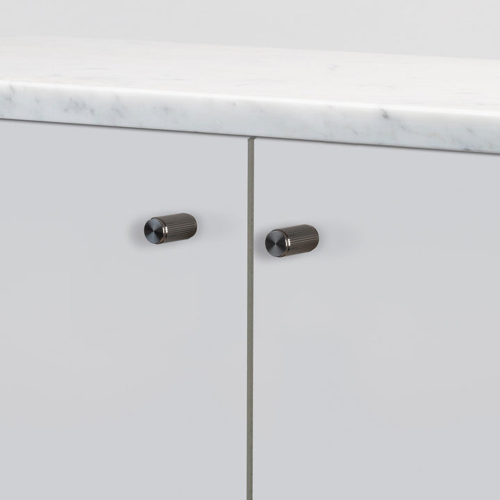 Buster + Punch Furniture Knob, Linear Design, Set of 2 Cabinet Hardware Buster + Punch Gun Metal