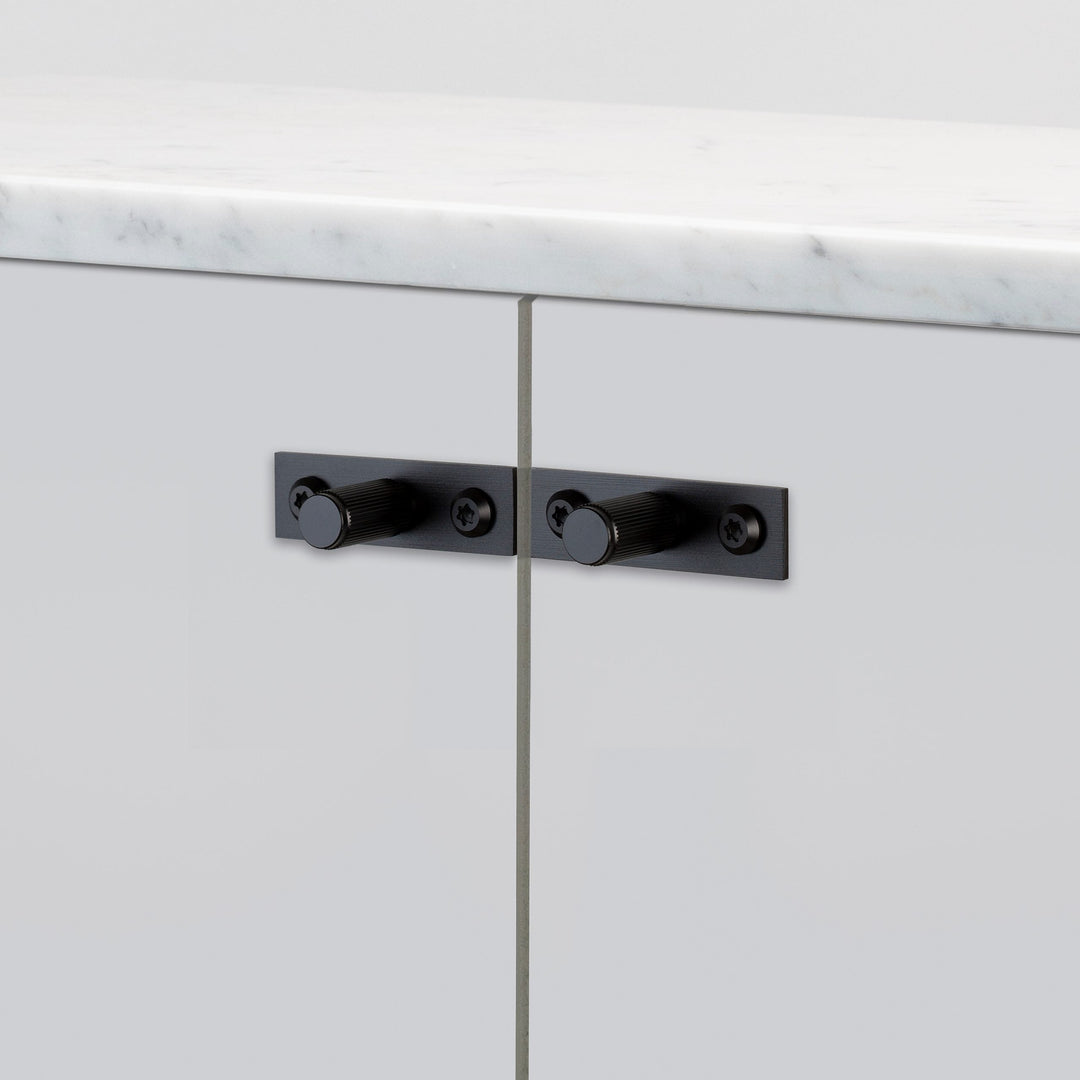 Buster + Punch Furniture Knob, Cross/Plate Design, Set of 2 Cabinet Hardware Buster + Punch Black