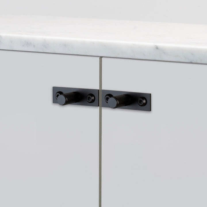 Buster + Punch Furniture Knob, Cross/Plate Design, Set of 2 Cabinet Hardware Buster + Punch Black