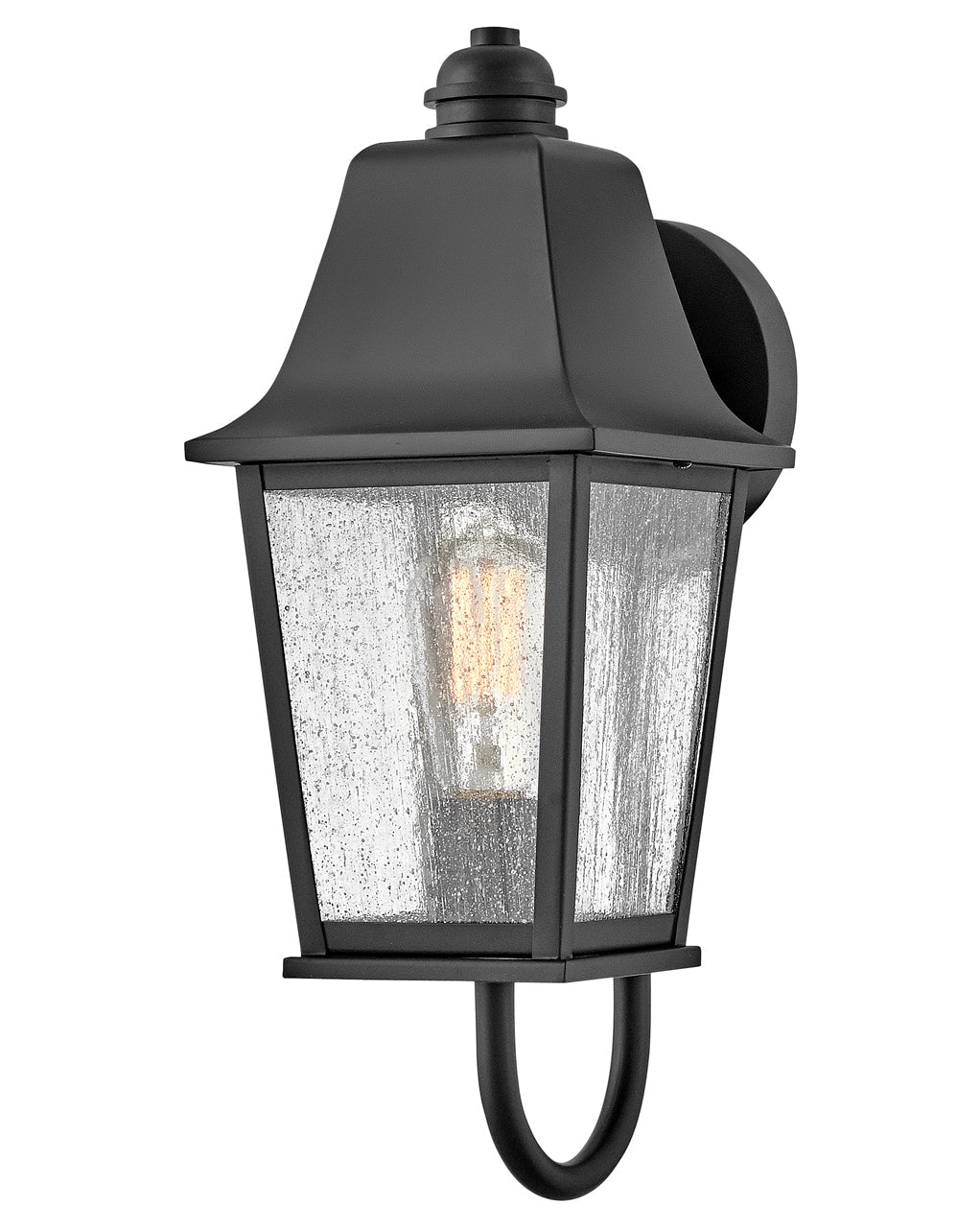 OUTDOOR KINGSTON Wall Mount Lantern Outdoor Wall Lights Hinkley Black 8.0x6.5x17.0