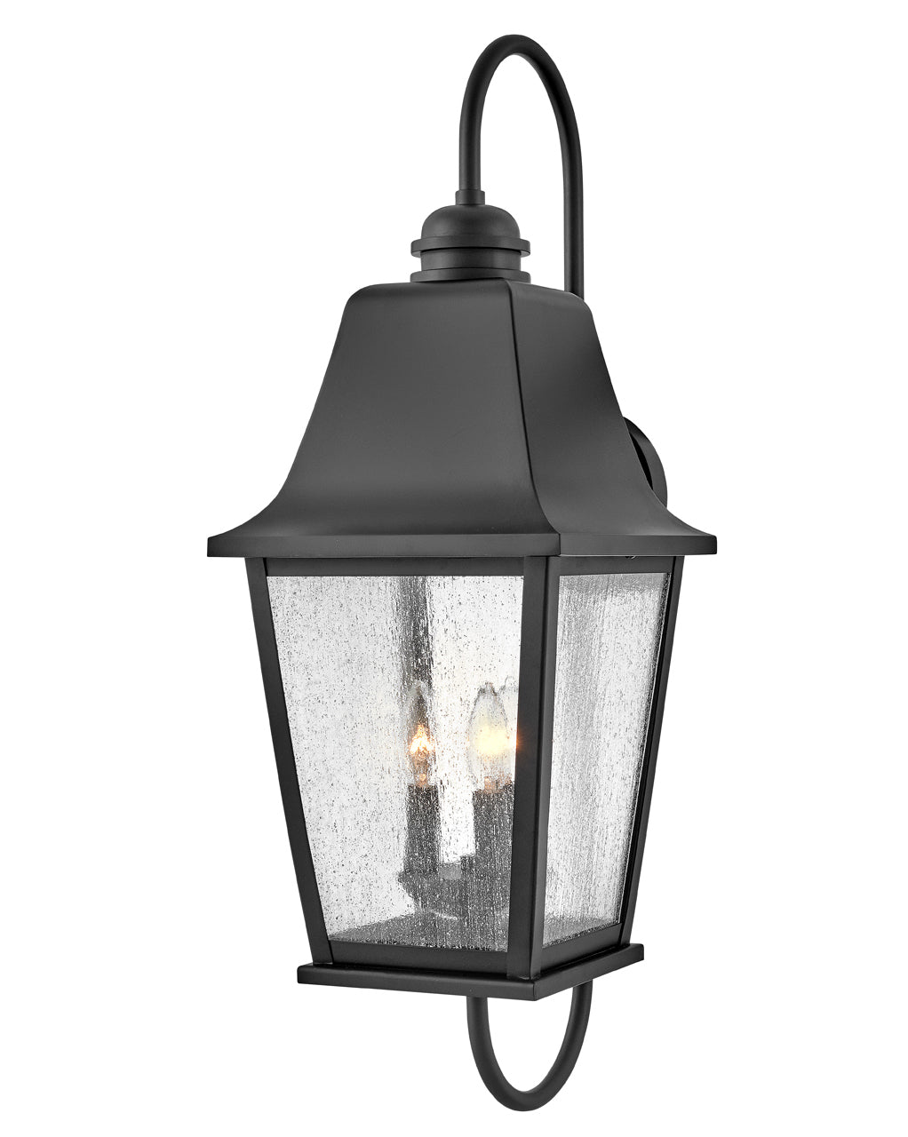 OUTDOOR KINGSTON Wall Mount Lantern Outdoor Wall Lights Hinkley Black 12.0x10.0x30.0