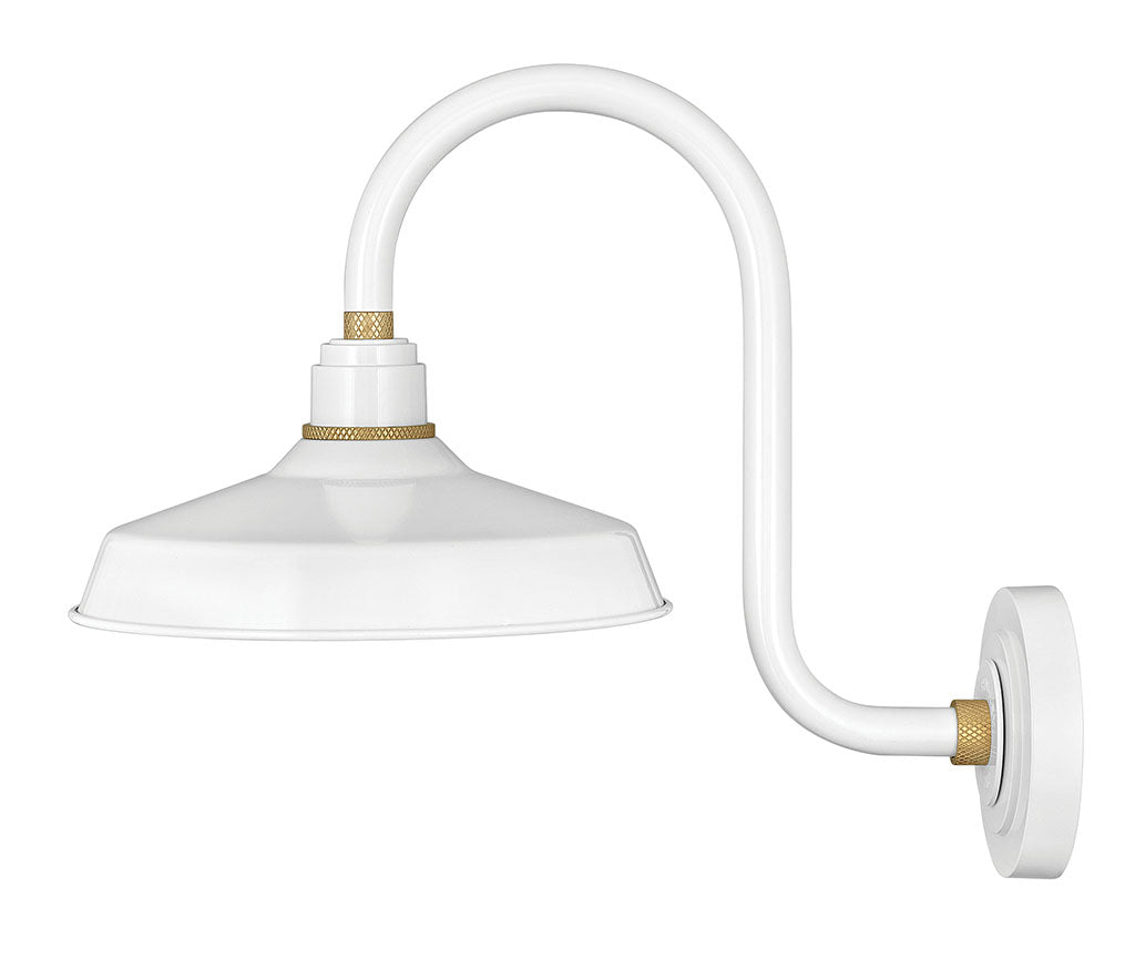 FOUNDRY CLASSIC-Small Tall Gooseneck Barn Light Outdoor Wall Lights Hinkley Gloss White