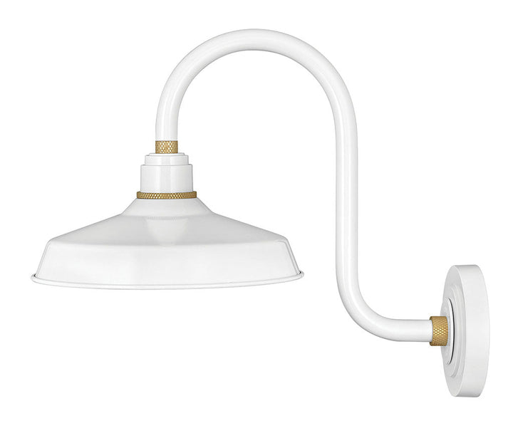 FOUNDRY CLASSIC-Small Tall Gooseneck Barn Light Outdoor Wall Lights Hinkley Gloss White