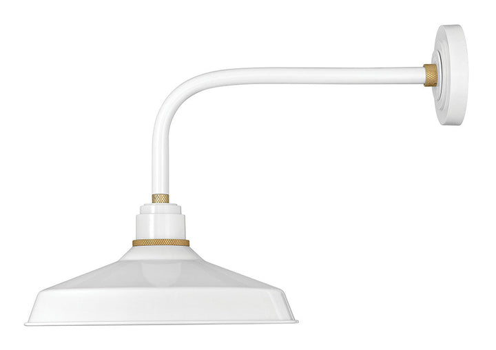 FOUNDRY CLASSIC-Medium Straight Arm Barn Light Outdoor Wall Lights Hinkley Gloss White