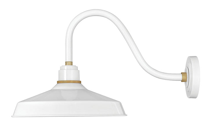 FOUNDRY CLASSIC-Medium Gooseneck Barn Light Outdoor Wall Lights Hinkley Gloss White