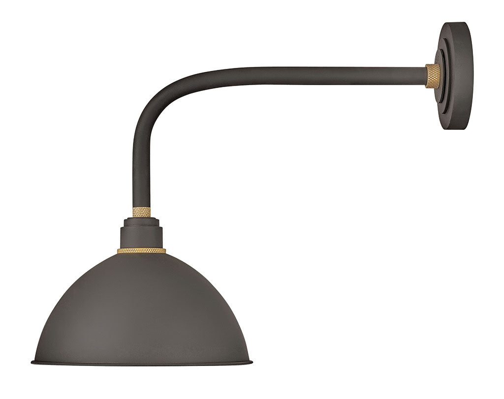 OUTDOOR FOUNDRY DOME Straight Arm Barn Light Outdoor Wall Lights Hinkley Museum Bronze 23.75x12.0x18.5