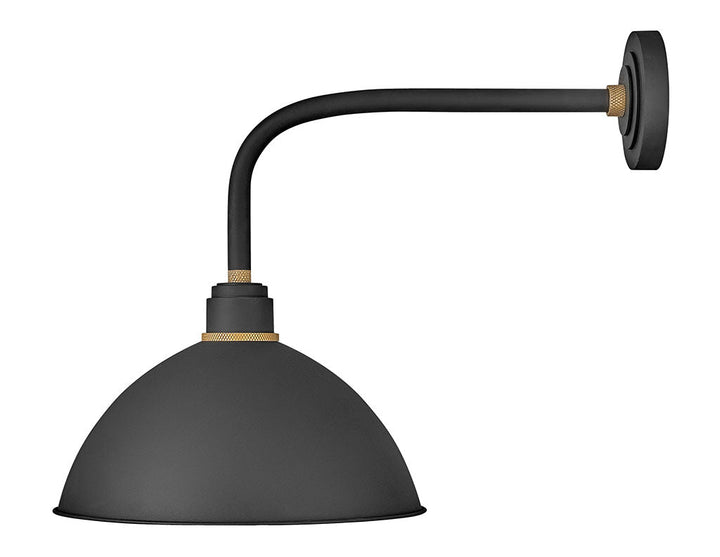 OUTDOOR FOUNDRY DOME Straight Arm Barn Light Outdoor Wall Lights Hinkley Textured Black 25.75x16.0x20.5