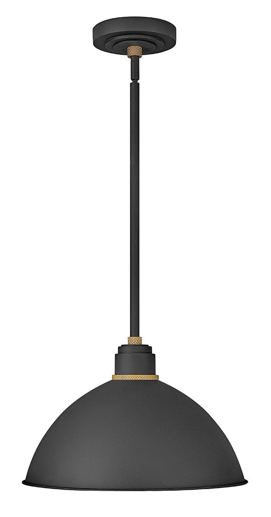 OUTDOOR FOUNDRY DOME Barn Light Outdoor Wall Lights Hinkley Textured Black 16.0x16.0x10.5