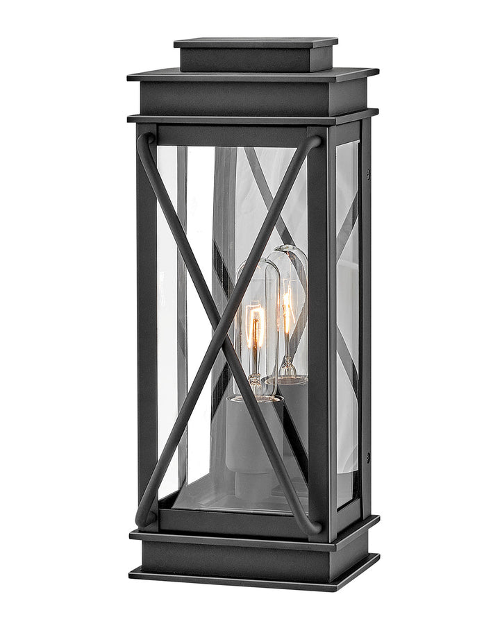 OUTDOOR MONTECITO Wall Mount Lantern Outdoor Wall Lights Hinkley Museum Black 5.25x6.0x15.0
