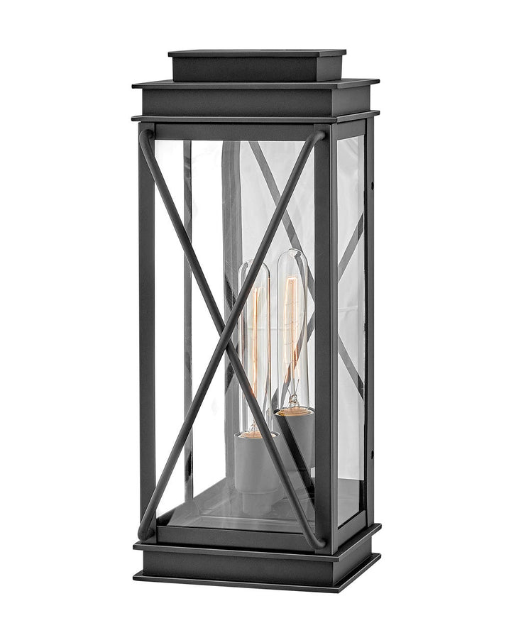 OUTDOOR MONTECITO Wall Mount Lantern Outdoor Wall Lights Hinkley Museum Black 6.5x7.5x18.75