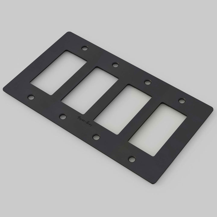 Buster + Punch Wall Plates | With Logo Wall Plates Buster + Punch Black 4 Gang