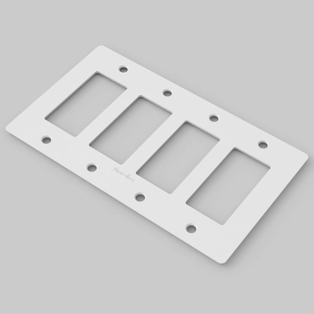 Buster + Punch Wall Plates l Polycarbonate Wall Plates Buster + Punch White - Polycarbonate 4 Gang