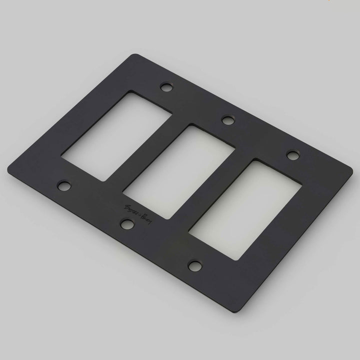 Buster + Punch Wall Plates | With Logo Wall Plates Buster + Punch Black 3 Gang