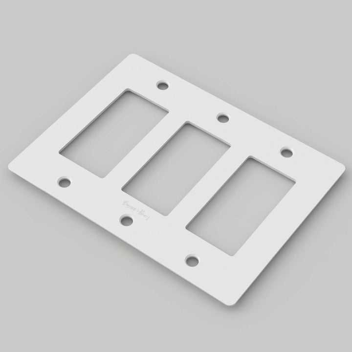 Buster + Punch Wall Plates | With Logo Wall Plates Buster + Punch White 3 Gang