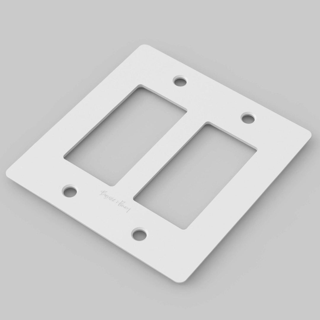 Buster + Punch Wall Plates | With Logo Wall Plates Buster + Punch White 2 Gang