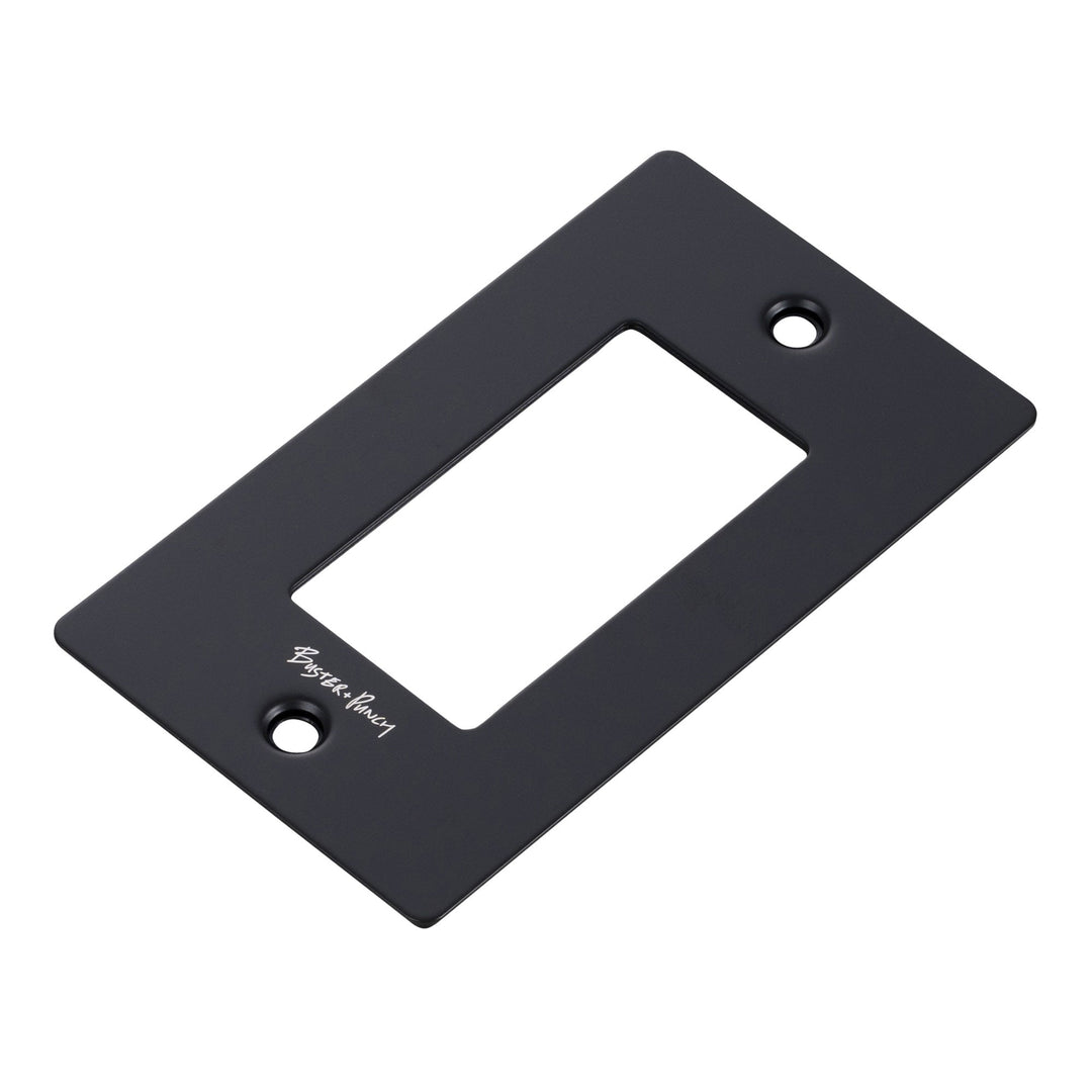 Buster + Punch Wall Plates | With Logo Wall Plates Buster + Punch Black 1 Gang