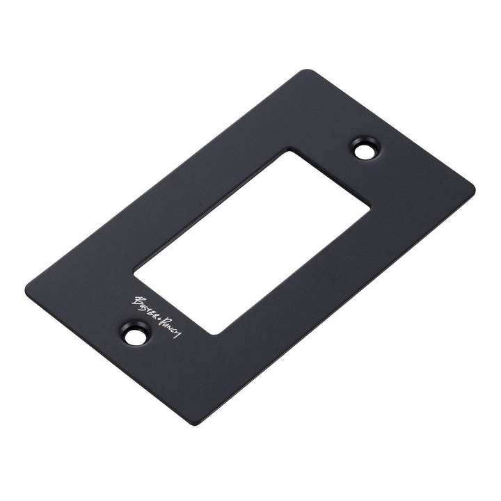 Buster + Punch Wall Plates | With Logo Wall Plates Buster + Punch Black 1 Gang