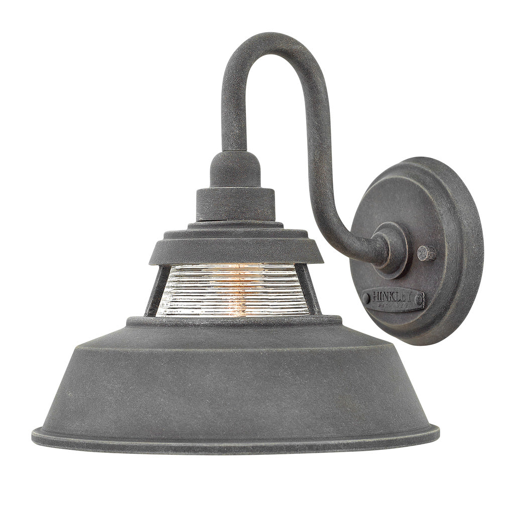 OUTDOOR TROYER Wall Mount Lantern Outdoor Wall Lights Hinkley Aged Zinc 11.0x10.0x10.0