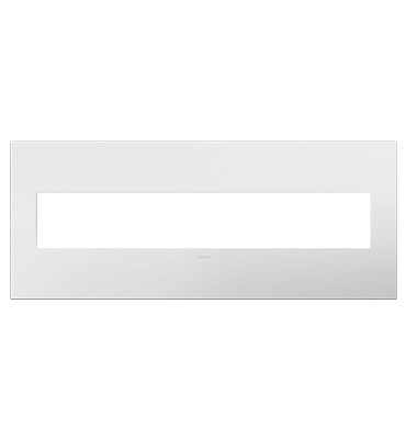 Legrand adorne® Gloss White-on-White Screwless Wall Plate with Microban® Wall Plates Legrand 6-Gang