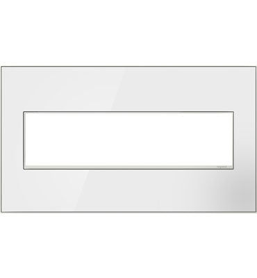 Legrand adorne Mirror White-on-White 1-Gang Screwless Wall Plate Wall Plates Legrand 4-Gang