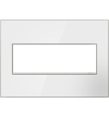 Legrand adorne Mirror White-on-White 1-Gang Screwless Wall Plate Wall Plates Legrand 3-Gang