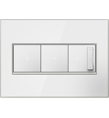 Legrand adorne Mirror White-on-White 1-Gang Screwless Wall Plate Wall Plates Legrand