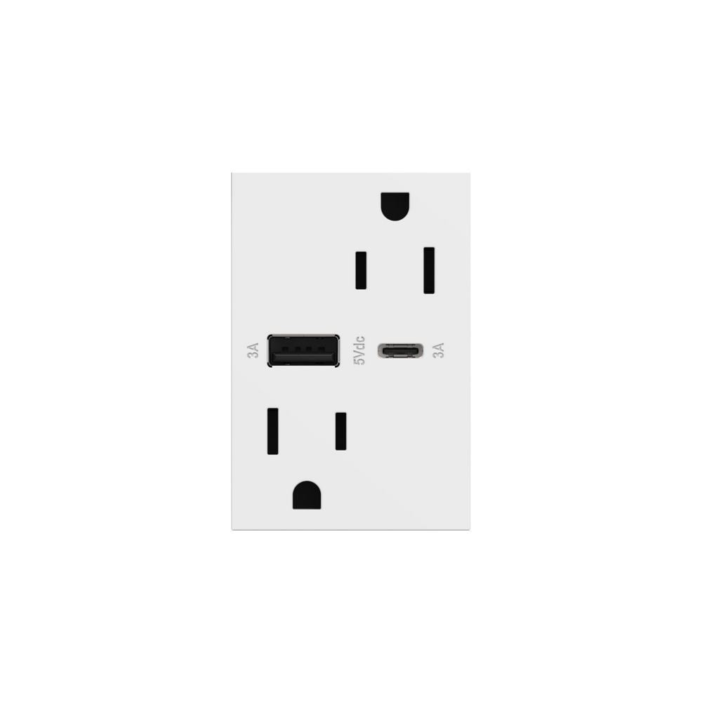 Legrand adorne 15A Tamper-Resistant Ultra-Fast USB Type-A/C Outlet Receptacles Legrand White