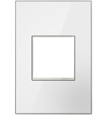 Legrand adorne Mirror White-on-White 1-Gang Screwless Wall Plate Wall Plates Legrand 1-Gang