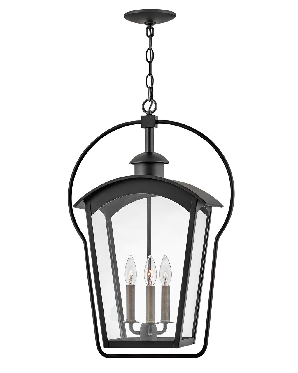 OUTDOOR YALE Hanging Lantern Outdoor Hanging Lights Hinkley Black 8.5x17.0x25.75