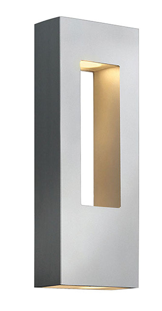 ATLANTIS-Medium Wall Mount Lantern Outdoor Wall Lights Hinkley Titanium LED