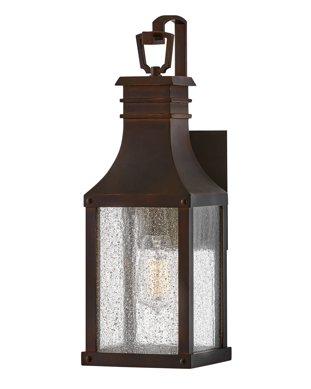 OUTDOOR BEACON HILL Wall Mount Lantern Outdoor Wall Lights Hinkley Blackened Copper 7.0x5.75x18.0
