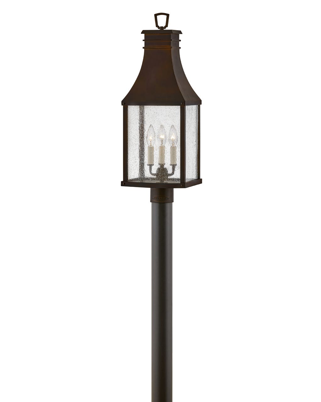 OUTDOOR BEACON HILL Post Top or Pier Mount Lantern Pier & Post Mount Lights Hinkley Blackened Copper 7.75x9.0x26.25