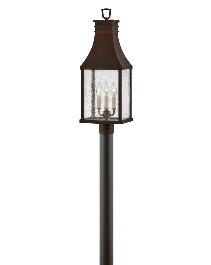 OUTDOOR BEACON HILL Post Top or Pier Mount Lantern Pier & Post Mount Lights Hinkley Blackened Copper 7.75x9.0x26.25
