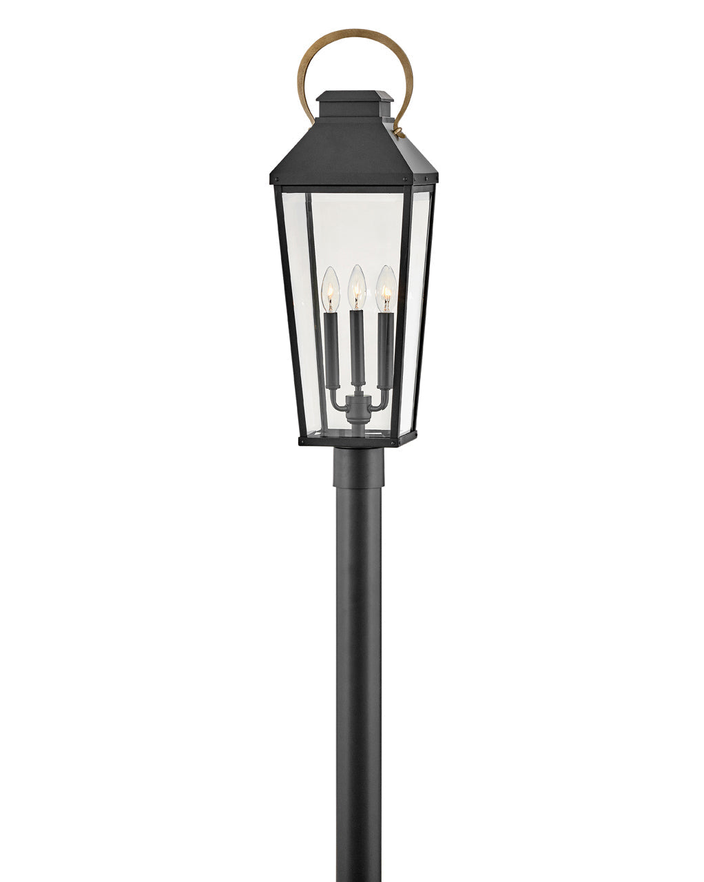 OUTDOOR DAWSON Post Top or Pier Mount Lantern Pier & Post Mount Lights Hinkley Black 9.0x9.0x29.75