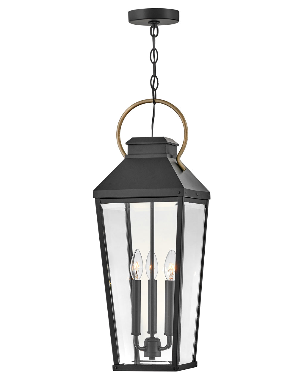 OUTDOOR DAWSON Hanging Lantern Outdoor Hanging Lights Hinkley Black 9.0x9.0x26.0