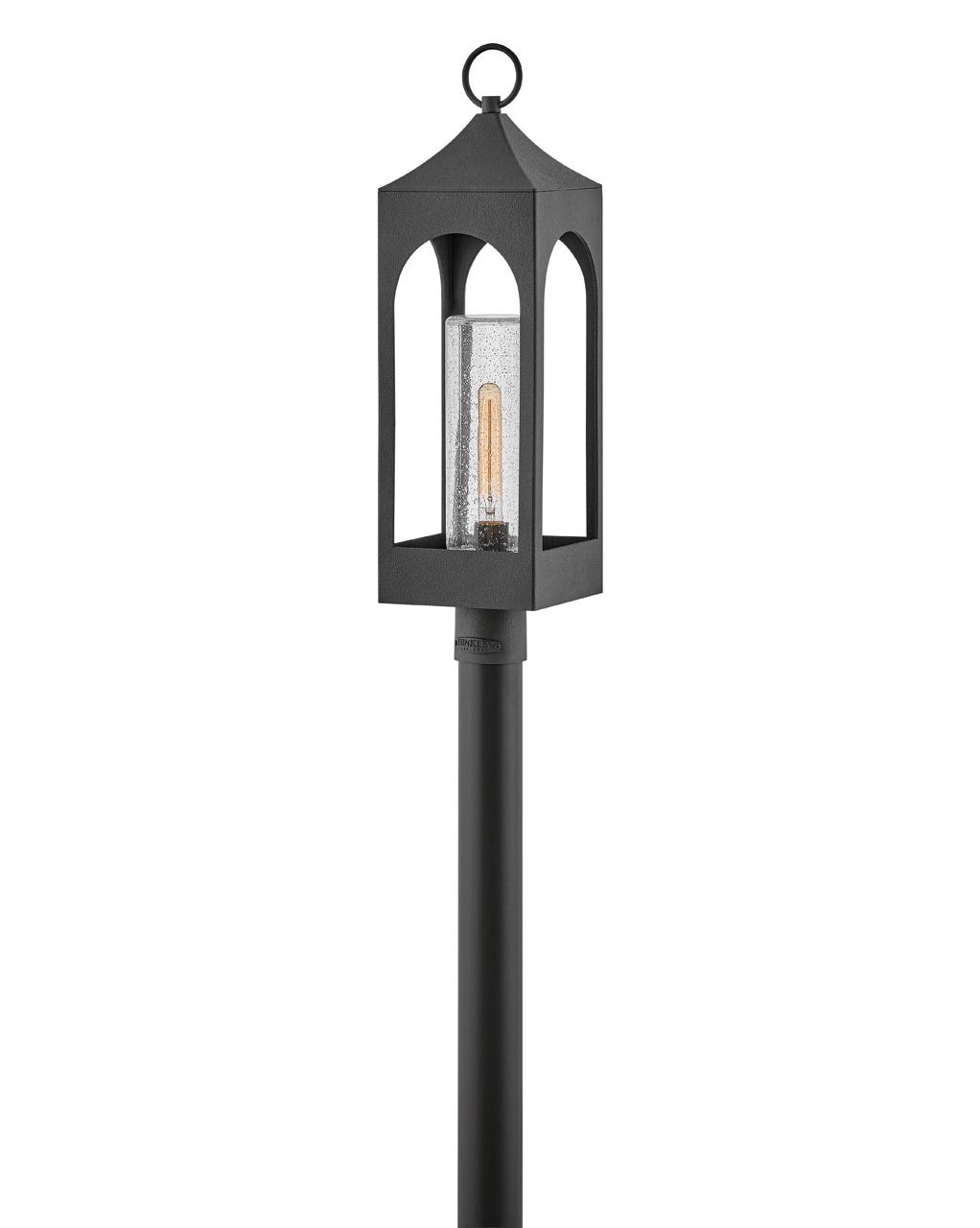 OUTDOOR AMINA Post Top or Pier Mount Lantern Pier & Post Mount Lights Hinkley Distressed Zinc 7.75x7.75x27.75